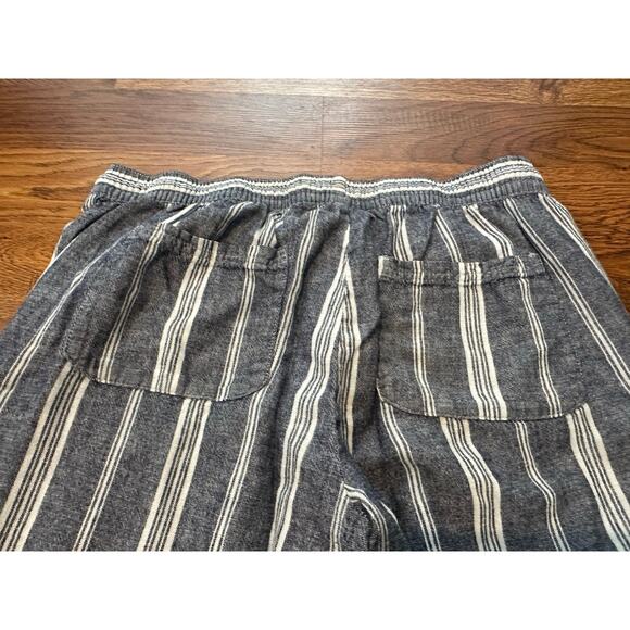Old Navy Women's Linen Blend Blue Striped Pants - Large Chic Costal Style - Picture 3 of 7